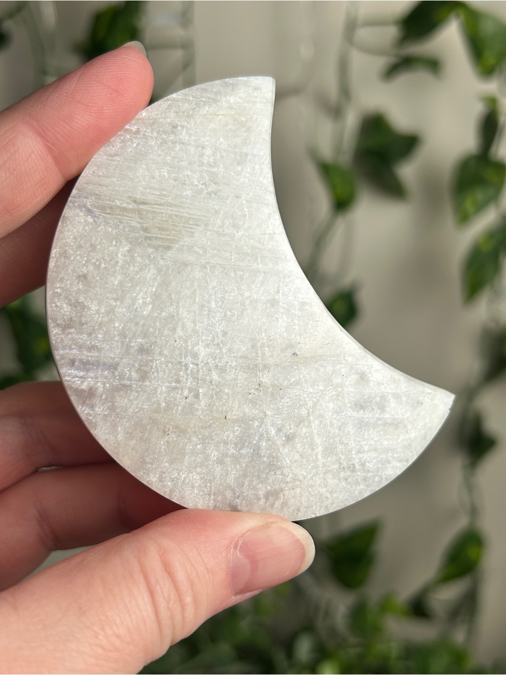White Moonstone Moon Carving A